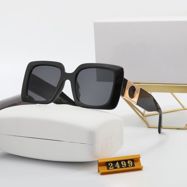 

summer men's and women's sunglasses with metal logo fashion women's brand full frame uv400 lenses large square luxury packagi, White;black