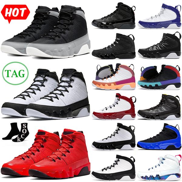 

ale 9 9s mens basketball shoes fire red particle grey bred racer blue gym anthracite chile red change the world university gold men sports t, White;red