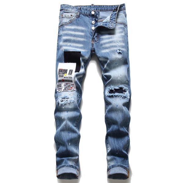 

fashion mens jeans denim biker black blue jean slim fit motorcycle pants nn8zz7i