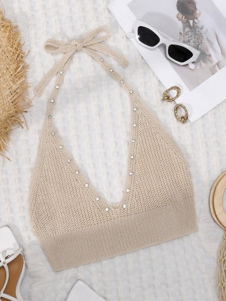 

rhinestone studded cover up o5aj#, White;black