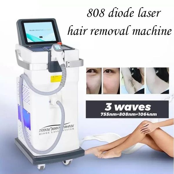 

laser hair removal 3 wavelength permanent ice diode big power 808nm lasers head micro bar channel machine, Black