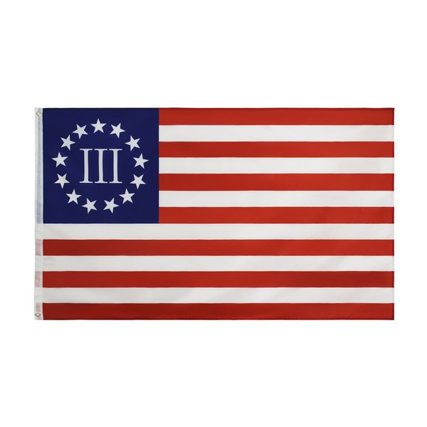 3 stile 90x150cm 13 Stelle Us Usa 1777 American Betsy Ross Flag 3x5 fts us Nyberg Three Percent United States Flags