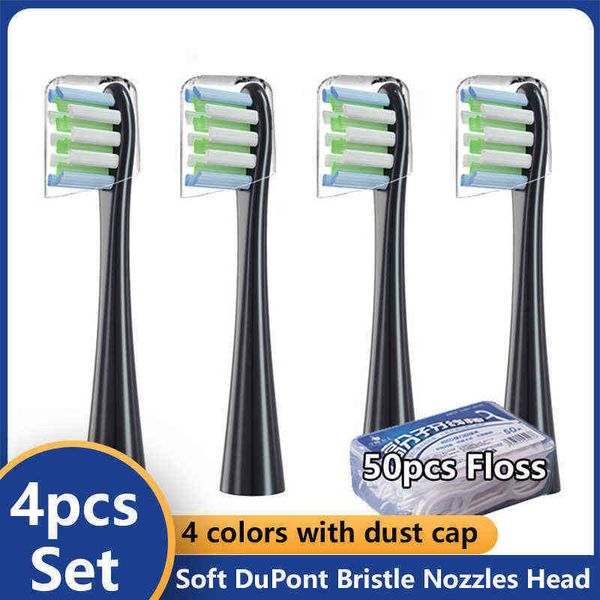 

toothbrush 4pcs replacement brush heads for oclean x pro z1 one air 2 se sonic electric toothbrush soft dupont bristle nozzles 0303