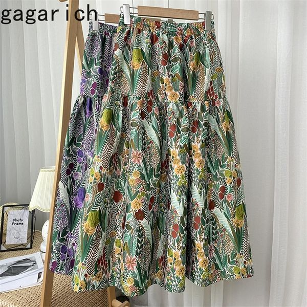 

gagarich skirt spring autumn korean chic elegant high-waist stitching gorgeous embroidery midi a-line 220324, Black