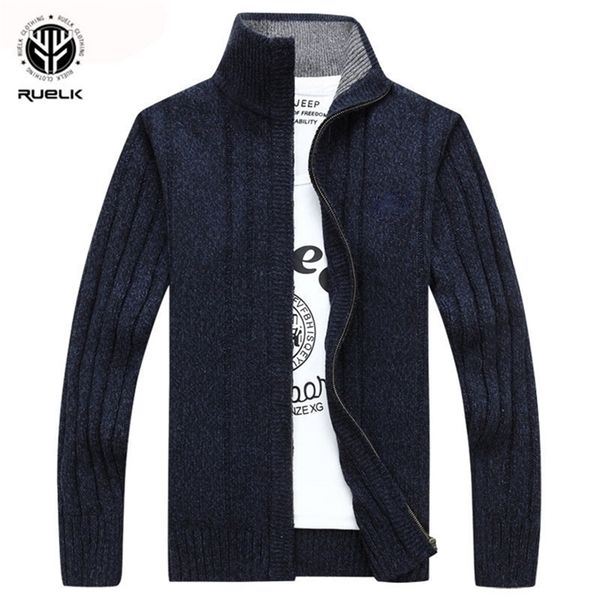 

ruelk sweater men autumn winter wool thick male cardigan fashion brand clothing outwear knitting sweter hombre - 201202, White;black
