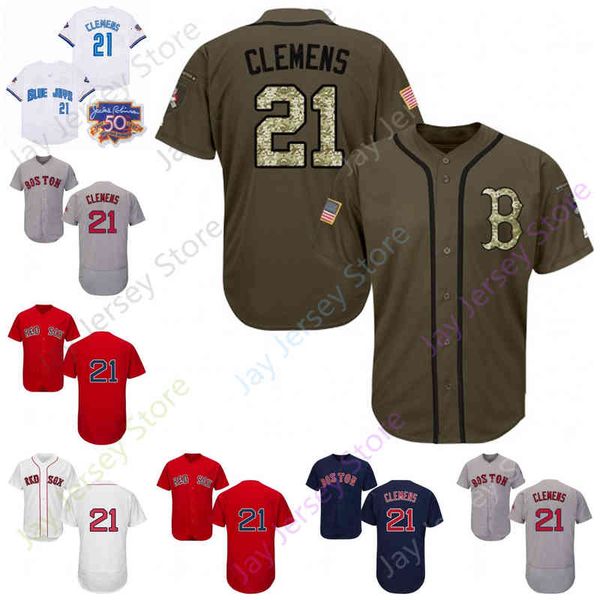

21 roger clemens jersey vintage 1997 white grey navy red players home way embroidery, Black
