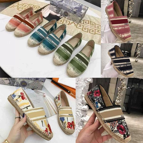

espadrilles ladies fisherman shoes jacquard canvas shoes designer leather lazy luxury platform 35-41, Black