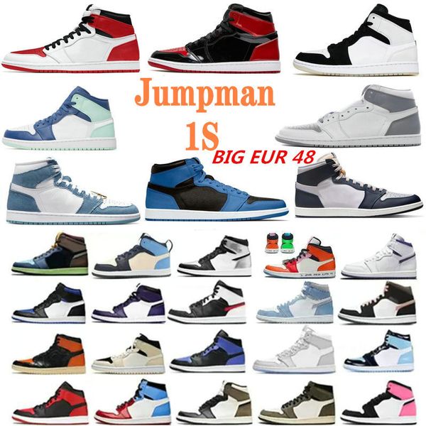 

jumpman 1s basketball shoes off 1 university blue denim hoyal royal stealth patent bred heritage georgetown dark mocha rebellionaire size, Black