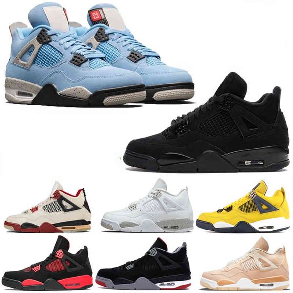 

jordam 4 4s basketball shoes university blue black cat white oreo tour yellow men sneakers bred fire red shimmer pure money metallic purple