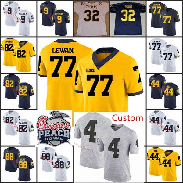 

xflsp 2022 college custom michigan wolverines stitched football jersey 78 erik magnuson 61 graham glasgow 96 ryan glasgow 10 anthony solomon, Black