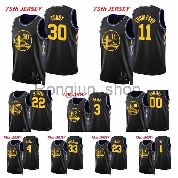 

75th custom mens womens golden state''warriors''jersey 3 poole 32 otto porter 33 james wiseman basketball jerseys, Black