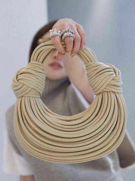

nxy evening bags small noodle bag purse hand woven clutches knot line pull bread versatile hand designers handbags one shoulder armpit 0518