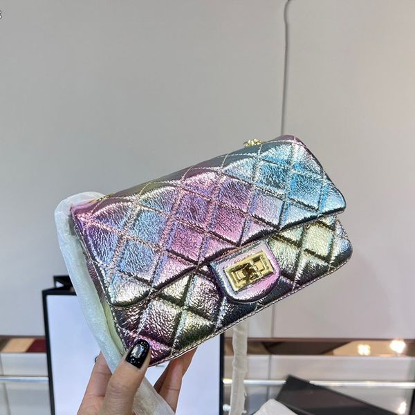 

mermaid princess classic mini flap 2.55 bags lambskin quilted iridescent colorful cosmetic case outdoor sacoche street luxury designer handb