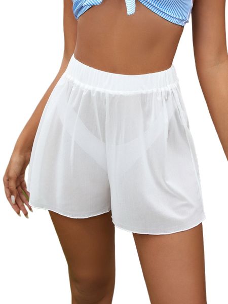 

sheer cover up shorts 75ar#, White;black