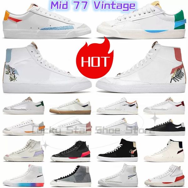 

blazer mid 77 vintage blazers jumbo low men women casual shoes black white multi color white indigo pine green mens trainers designer platfo