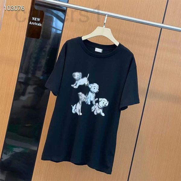 

women's t-shirt designer spring / summer 2020 new correct version puppy print short sleeve loose thin round neck pullover women sxdv, White