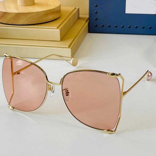 Occhiali da sole moda donna di alta qualità originale INS rosso netto con lo stesso paragrafo occhiali da viaggio con guida autonoma per vacanze al mare occhiali con protezione UV 0252S lunette