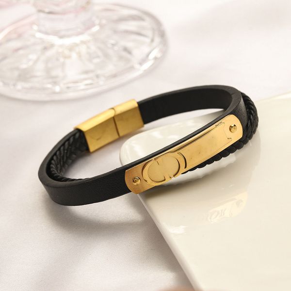 

simple luxury retro leather bracelet bracelets slap & snap bracelets, Silver