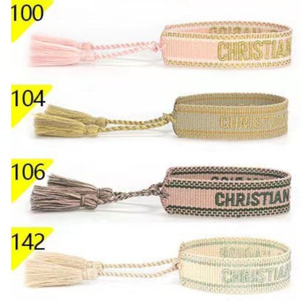 

fashion brand friendship charm bracelets bangles women men adjustable embroidery tassel bangle couple braided jewelry designer woven fabrics, Golden;silver