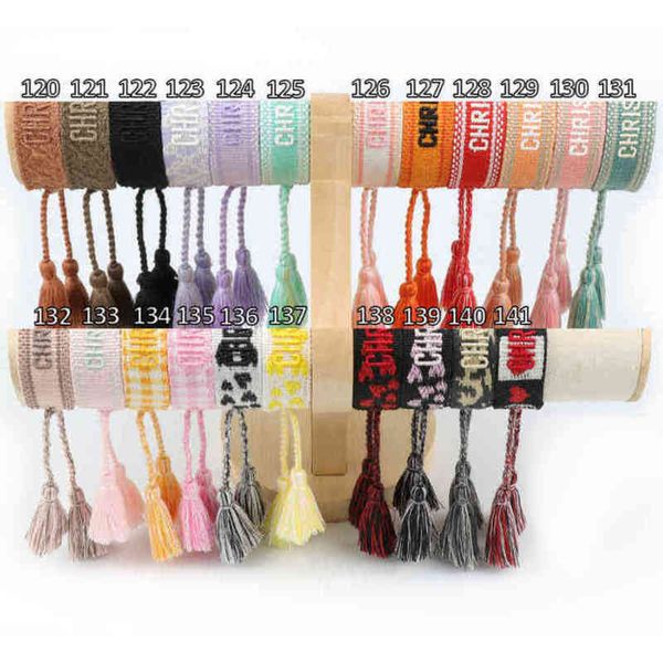 

classic fashion brand bracelets chains jewelry bangles handmade embroidered link woven tassel adjustable women men lover gift chain bangle 3, Black