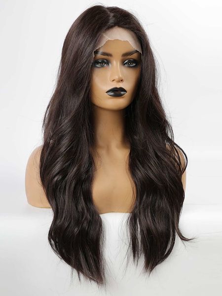 

13*1 lace front natural long curly synthetic wig, Golden;white