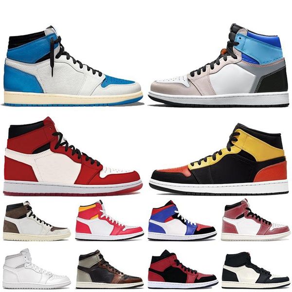 

jumpman 1 1s outdoor shoes black gold mocha high og bio hack iridescent reflective white mens womens trainers outdoor sports sneakers eur36-