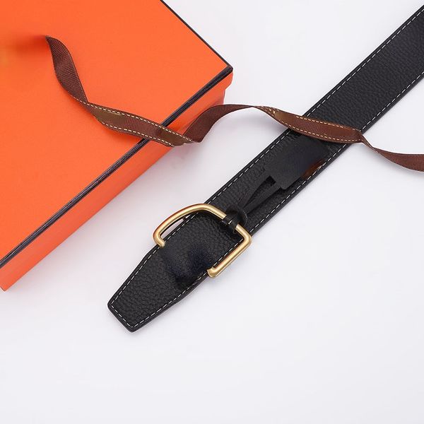 

new 4.0h horsehead letter buckle emma mens belt head layer lychee pattern classic multicolor, Black;brown