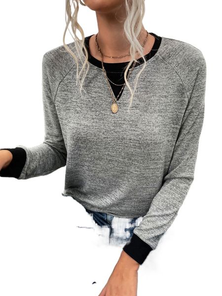 

colorblock raglan sleeve sweatshirt w5ab#, Black