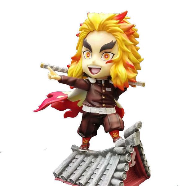 

huiya01 anime sh demon slayer kimetsu no yaiba rengoku kyoujurou pvc action figure model anime figure collectible statue toy doll q0722
