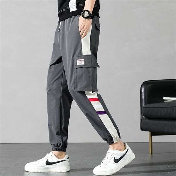 

sweatpants harem brand streetwear joggers fashion multi-pocket cargo pants men casual trousers 201130, Black