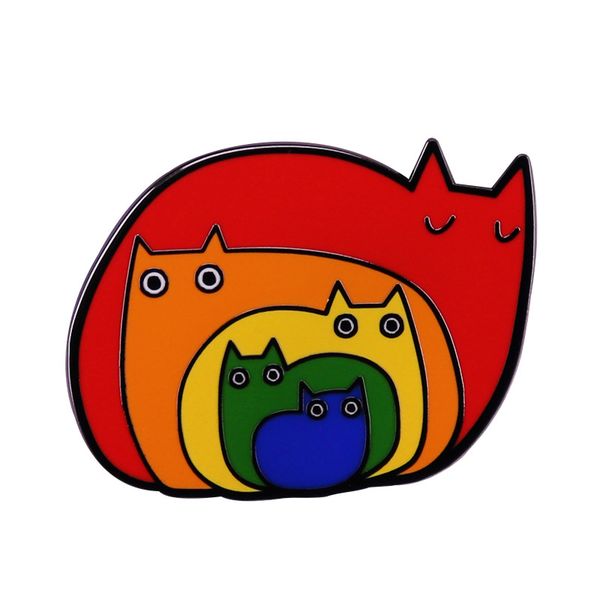 

beautiful rainbow lgbt hard enamel pins collect cute animal cat metal cartoon brooch backpack collar lapel badge fashion jewelry, Blue