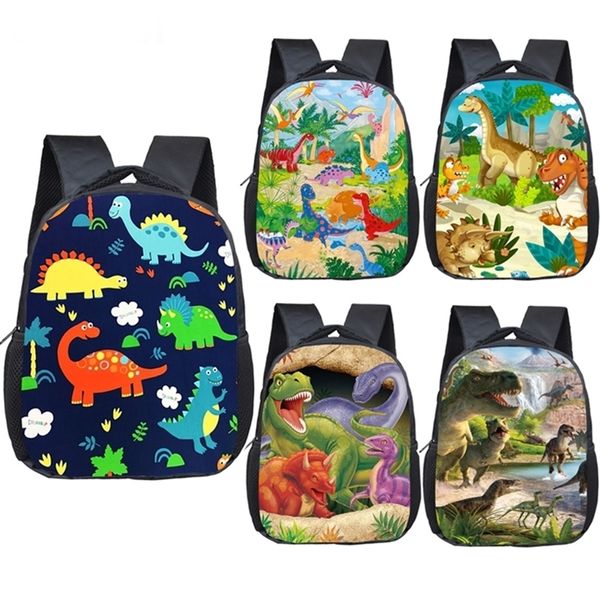 

12 inch cartoon dinosaur backpack children school bags for boys girls kindergarten bags toddler backpack kids bookbag lj201225