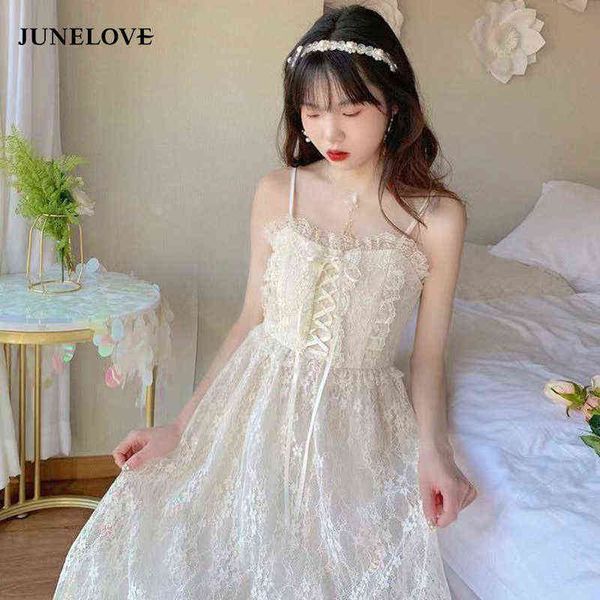 

nxy casual dress junelove japanese kawaii strap fairy dres elegant sweet retro lace bandage party dress gauze pretty chic ball gown new 0406, Black;gray