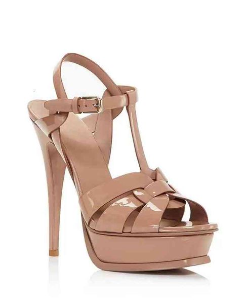 

sandals women luxury designer sandal tribute platform t-strap high heels lady shoes party evening dress pumps size35-42, Black