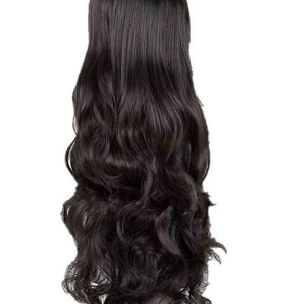 

black wig fei-tone synthetic heat ristant long curly sloping wig women hair halloween carnival costume cosplay hairpiece, Golden;white