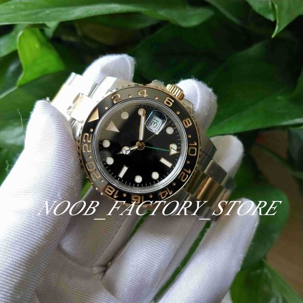 

super bp factory watches sales 2813 automatic movement wristwatches 40mm two tones 116713 ceramic bezel yellow gold mens watch original gift, Slivery;brown