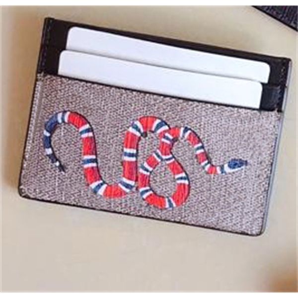 

snake and tiger card holders for men and women fashion wallets high small purses trend holder with box, Brown;gray