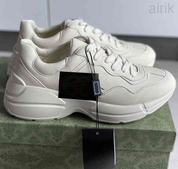 

2021 designer rhyton shoes sneakers sports classic love red apple old dad casual shoe beige men women trainers vintage chaussures size 35-45, Black