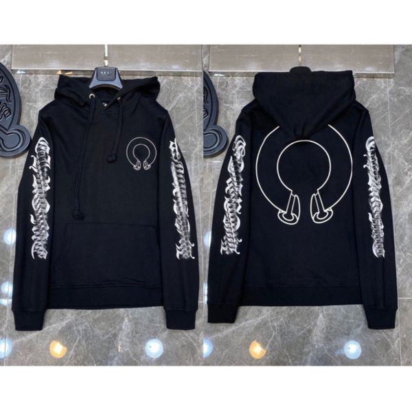 

quality fashion hoodie autumn winter ch classic sweatshirts designer mens luxury zipper sweater horseshoe phantom cross print hooded woman, Black