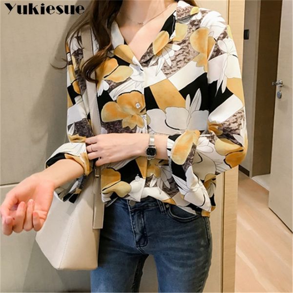 

long sleeve printed summer women s shirt blouse for women blusas womens and blouses chiffon shirts ladie s plus size 210412, White