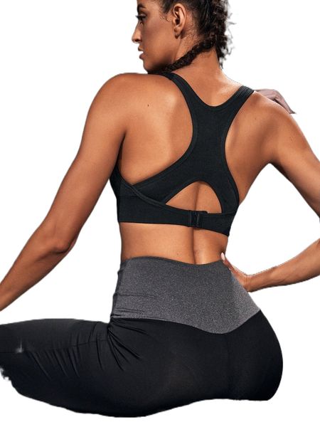 

medium support cutout sports bra u6mj#, Gray