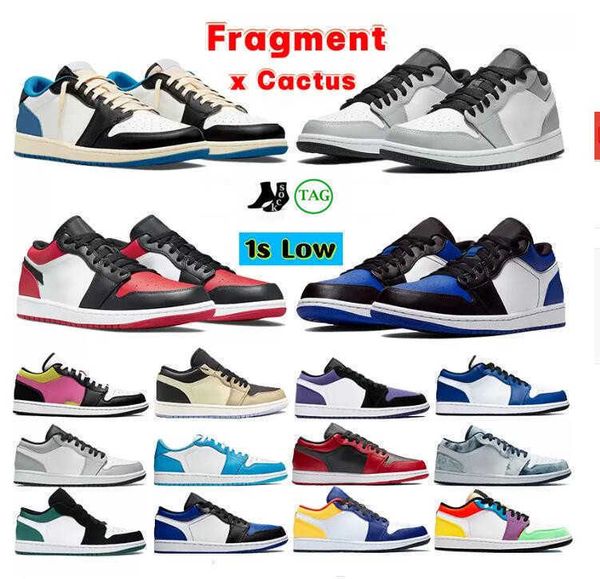 

designer 1 1s low fragment x cactus men basketball shoes banned light smoke grey se unc royal black toe crimson tint shadow court purple