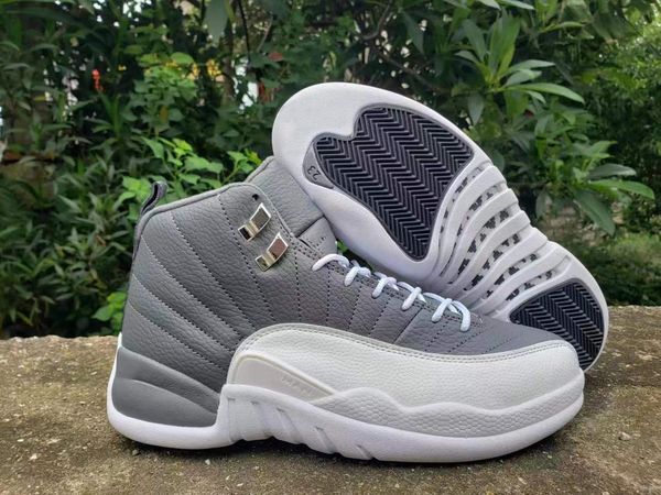 

with box 2022 12 stealth basketball shoes men white cool grey 12s sneaker