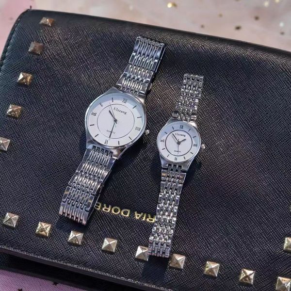 

women watches fashion trend couple steel strap watch retro waterproof simple neutral chain watch male and female students fdsgdf, Slivery;golden