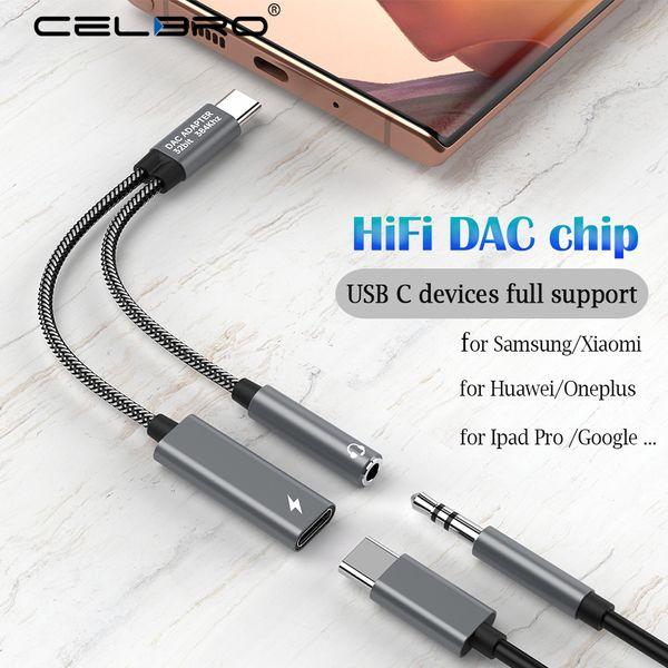 2-in-1-USB-C-auf-3,5-mm-Kopfhöreranschluss-Adapter, Typ-C-Lade-Audio-Aux-Adapter