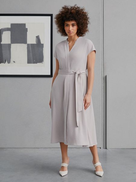 

plus belted shirt dress j43i#, Black