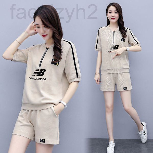 

two piece dress designer 2021 summer new shorts leisure sports suit women's loose and thin, foreign style, age reducing fashion running, White