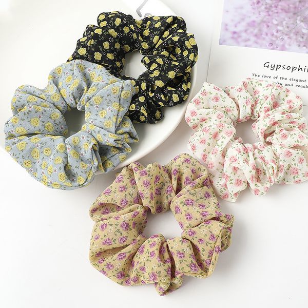 20 colori Ponytail Holder Womens Head Band Scrunchies Capelli Scrunchy Leopard Chiffon Elastico HairBand Scrunchie Fasce per capelli Cravatte Corde per donne Ragazze