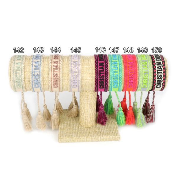 

fashion classic brand bangles bracelets luxury women men handmade signature embroidered woven tassel adjustable bracelet jewelry friendship, Black