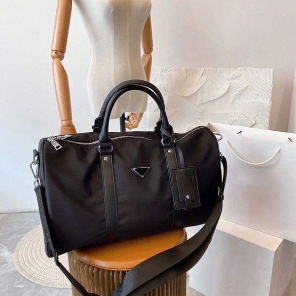 

black nylon travel bag men duffel bags triple mens handle luggage gentleman business tote handbags with shoulder strap size 43 25 16 cm whol